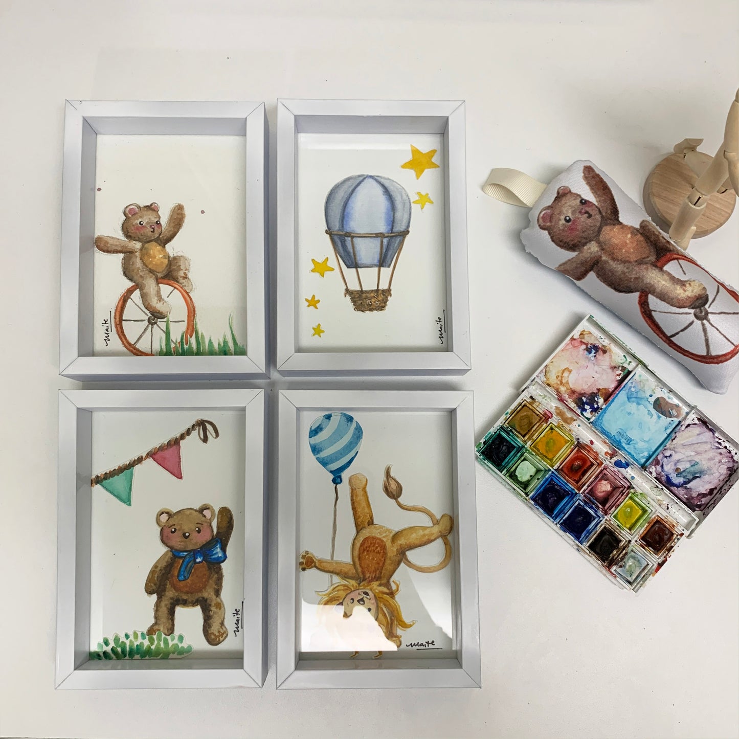 Circo - Coleccion de 4 acuarelas originales