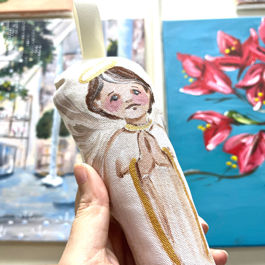 Angel de mi guarda - Sonajero Pintado a Mano