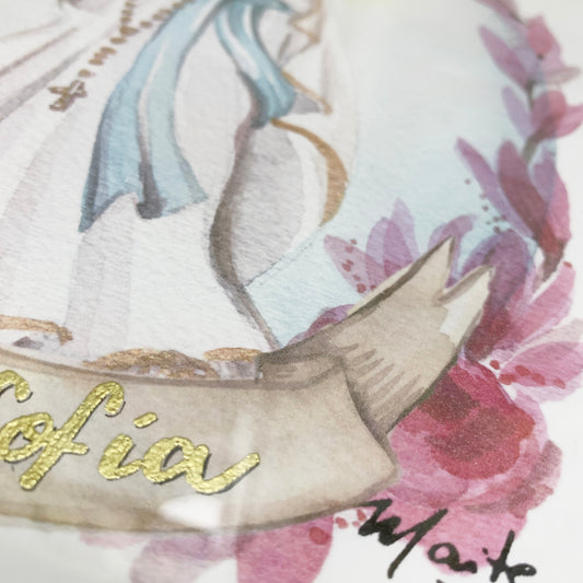 Lámina de Virgen de Lourdes - Print