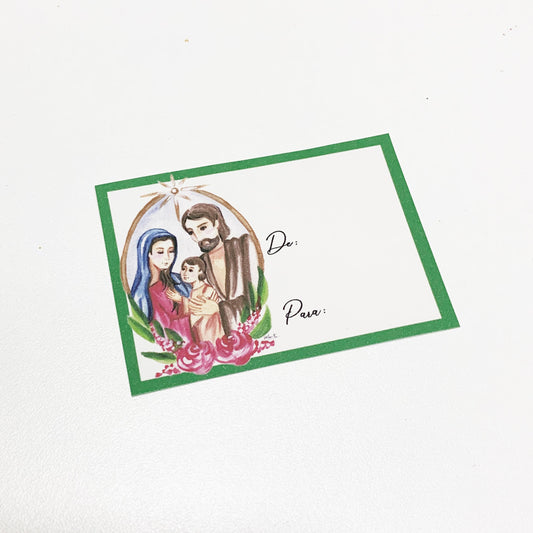 Tarjeta Navideña Adhesiva: De/Para - Pack de 10 unidades variadas