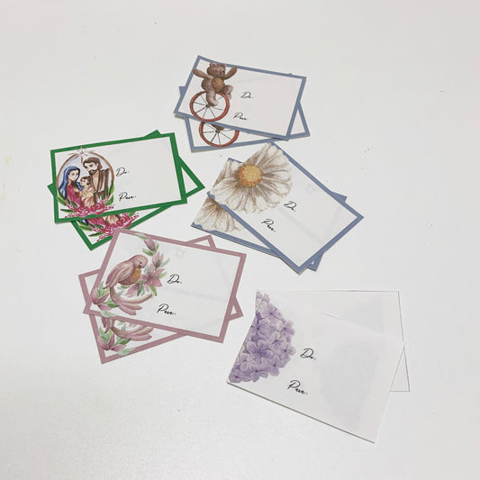 Tarjeta Adhesiva: De - Para - Pack de 10 unidades variadas