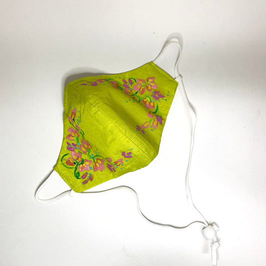 Mascarilla Anatómica de tela Pintada a mano con elástico largo - Edición Limitada