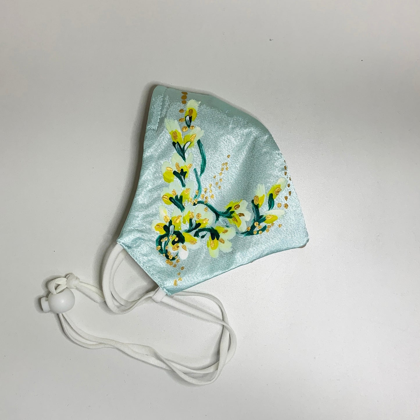 Mascarilla Anatómica de tela Pintada a mano con elástico largo - Edición Limitada