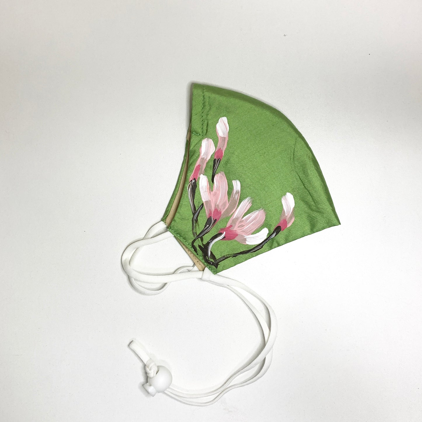 Mascarilla Anatómica de tela Pintada a mano con elástico largo - Edición Limitada