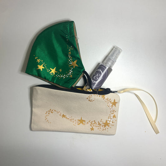 Cajita de Regalo: Stay Safe Kit - Mascarilla + Cartuchera + Alcohol