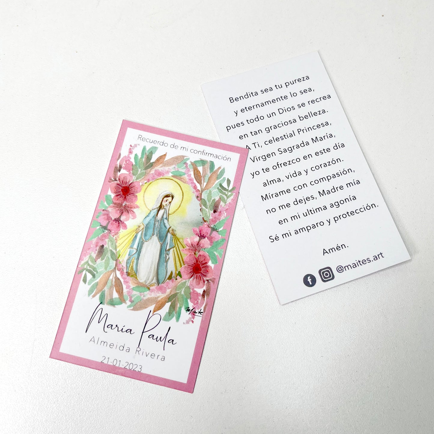 Bajo Pedido - Estampitas Personalizadas con Oración - Pack de 10+