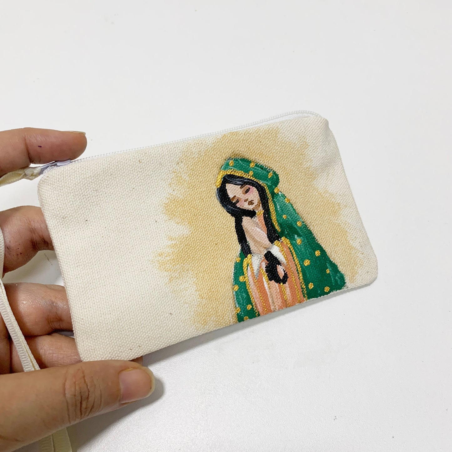 Porta Rosario pintado a mano - María Mírame