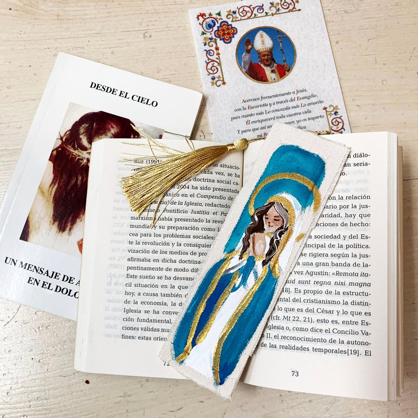 Separador de Libros de Tela Pintado - Maria Mirame