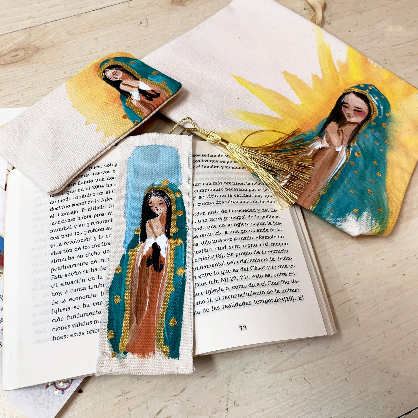 Separador de Libros de Tela Pintado - Maria Mirame