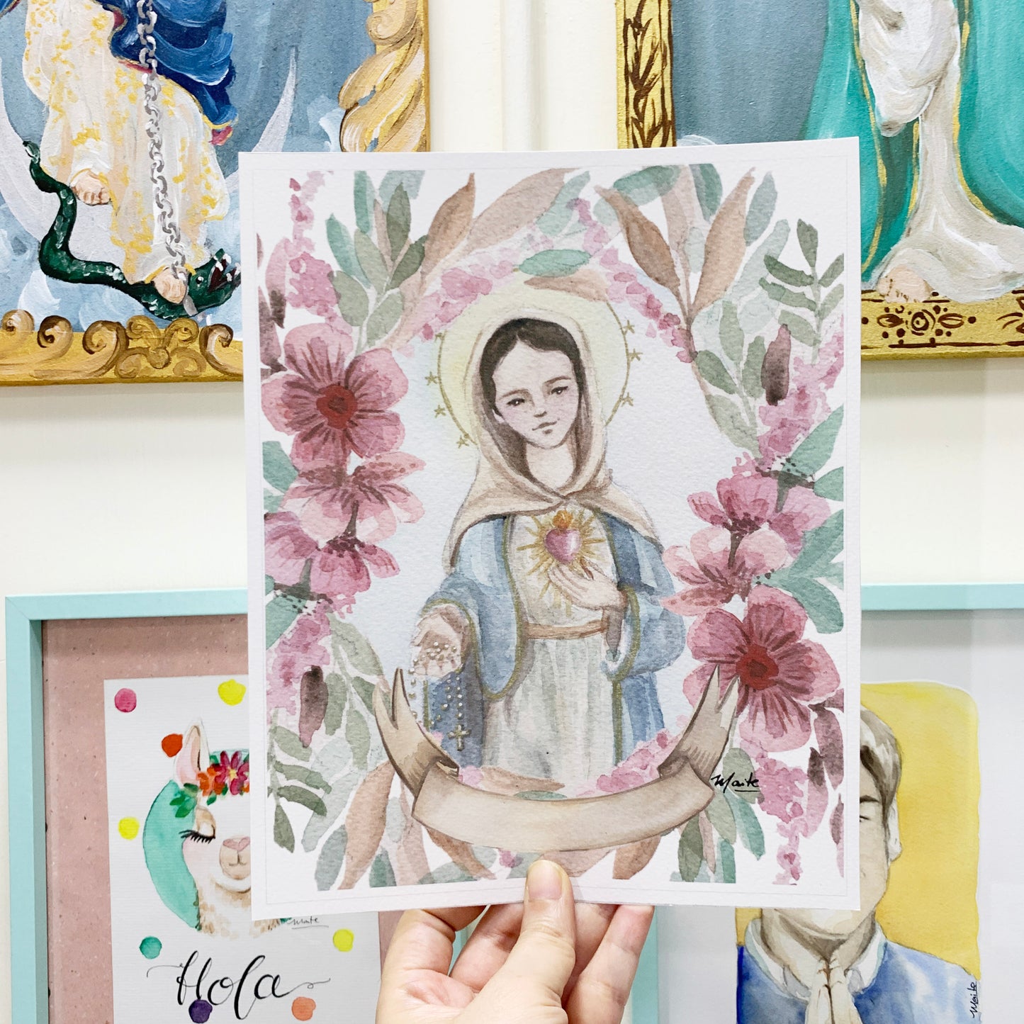 Lámina de Nuestra Señora de la Llama de Amor - Print - Maria Mírame