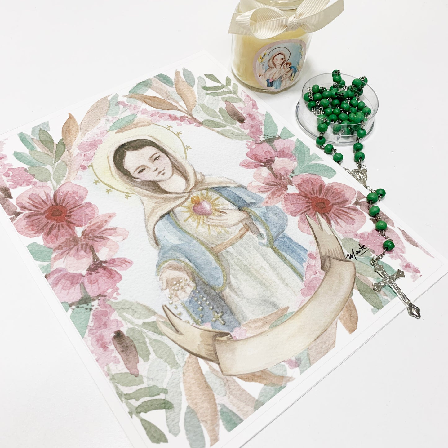 Lámina de Nuestra Señora de la Llama de Amor - Print - Maria Mírame