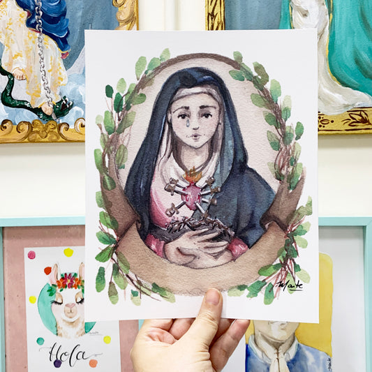 Lámina de Nuestra Madre Dolorosa - Print - Maria Mírame