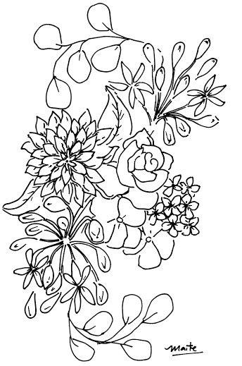 Plantilla Ramo de Flores + LIVE en acuarela