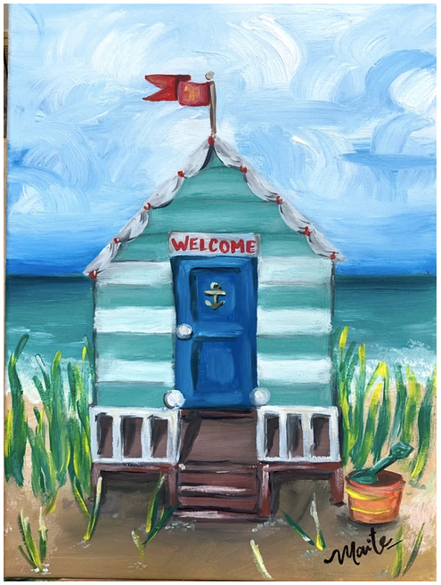 Pintemos una Casa de Playa - WanderBox - Kit de materiales de Pintura