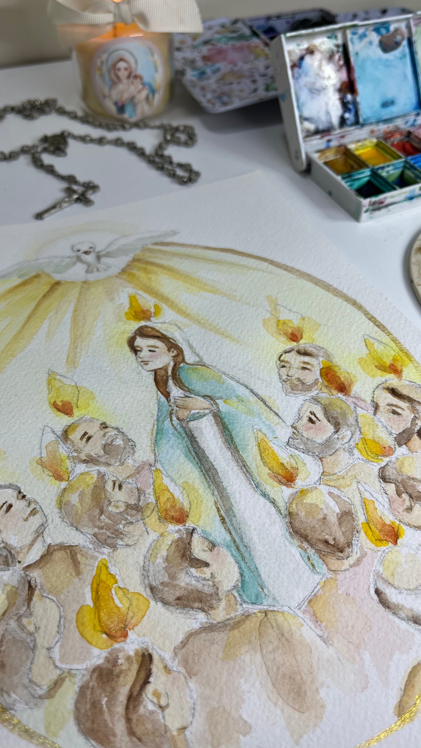 Acuarela Original - Pentecostes