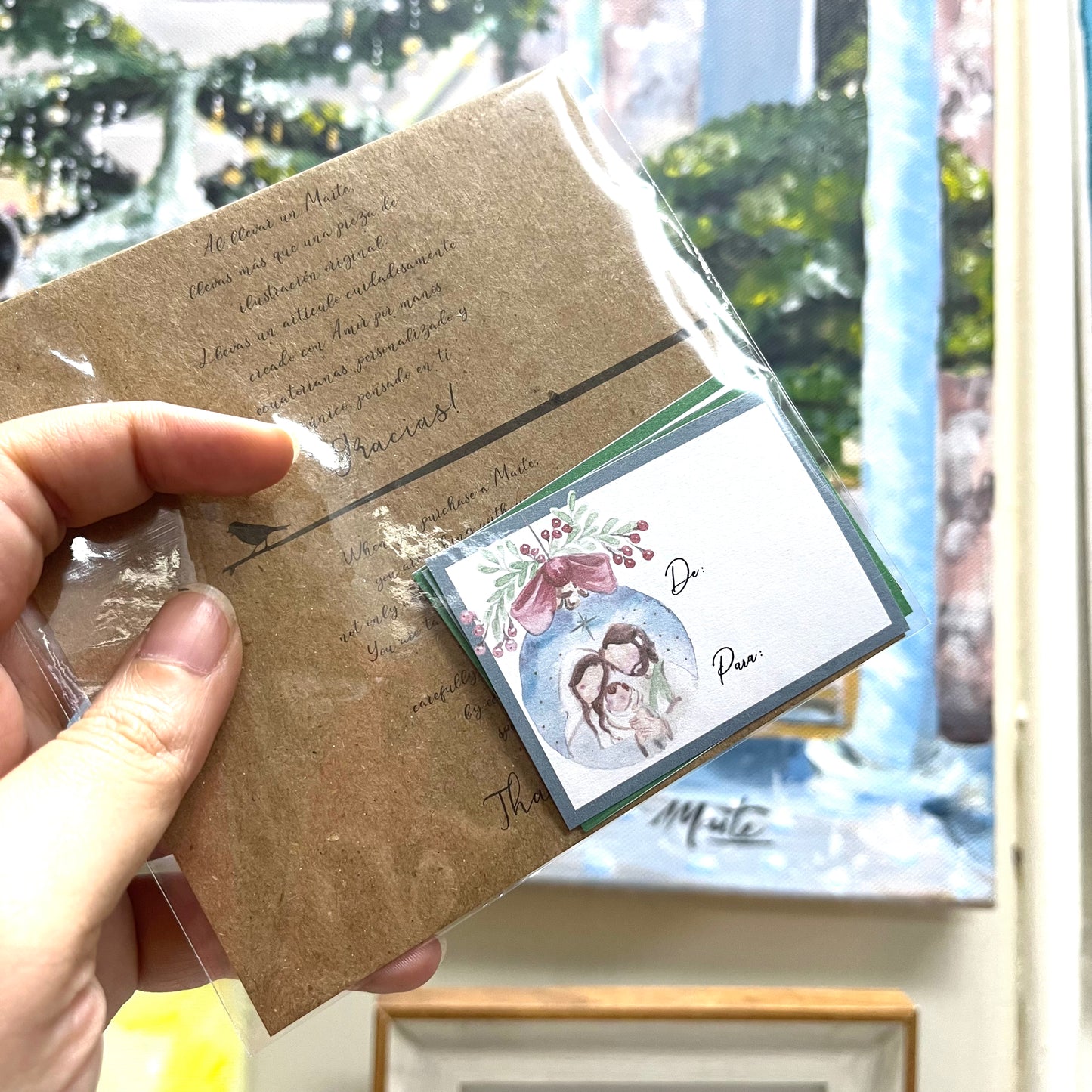 Tarjeta Navideña Adhesiva: De/Para - Pack de 10 unidades variadas