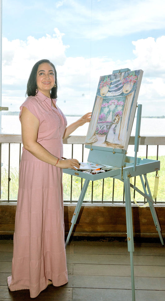 Artista frente al rio - guayaquil ecuador 