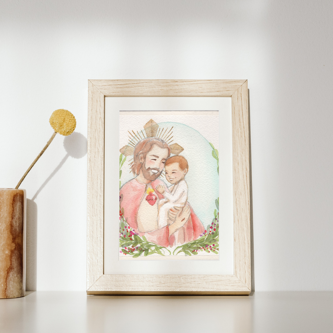 Lámina Sagrado corazón de Jesús abrazándome  - Print