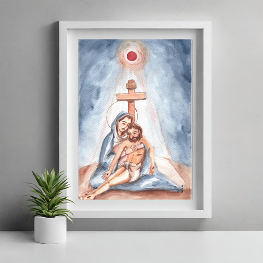 Lámina La Muerte de Jesús en Brazos de la Virgen María - Print