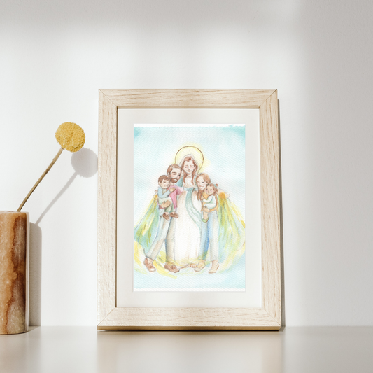 Lámina Virgen María y mi familia - Print