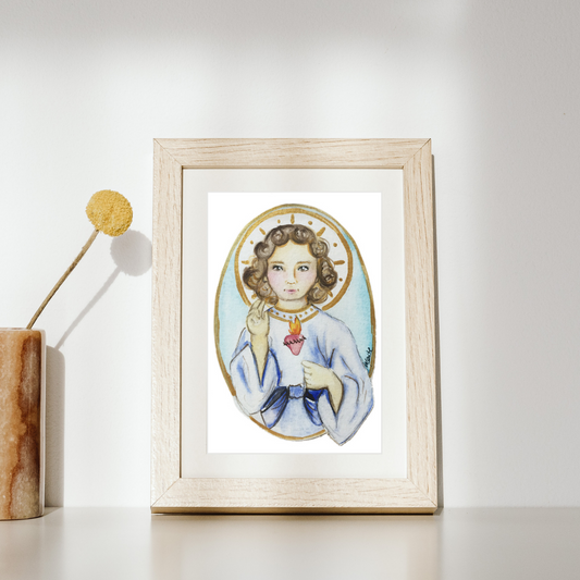 Lámina Sagrado Corazón de Jesús niño  - Print