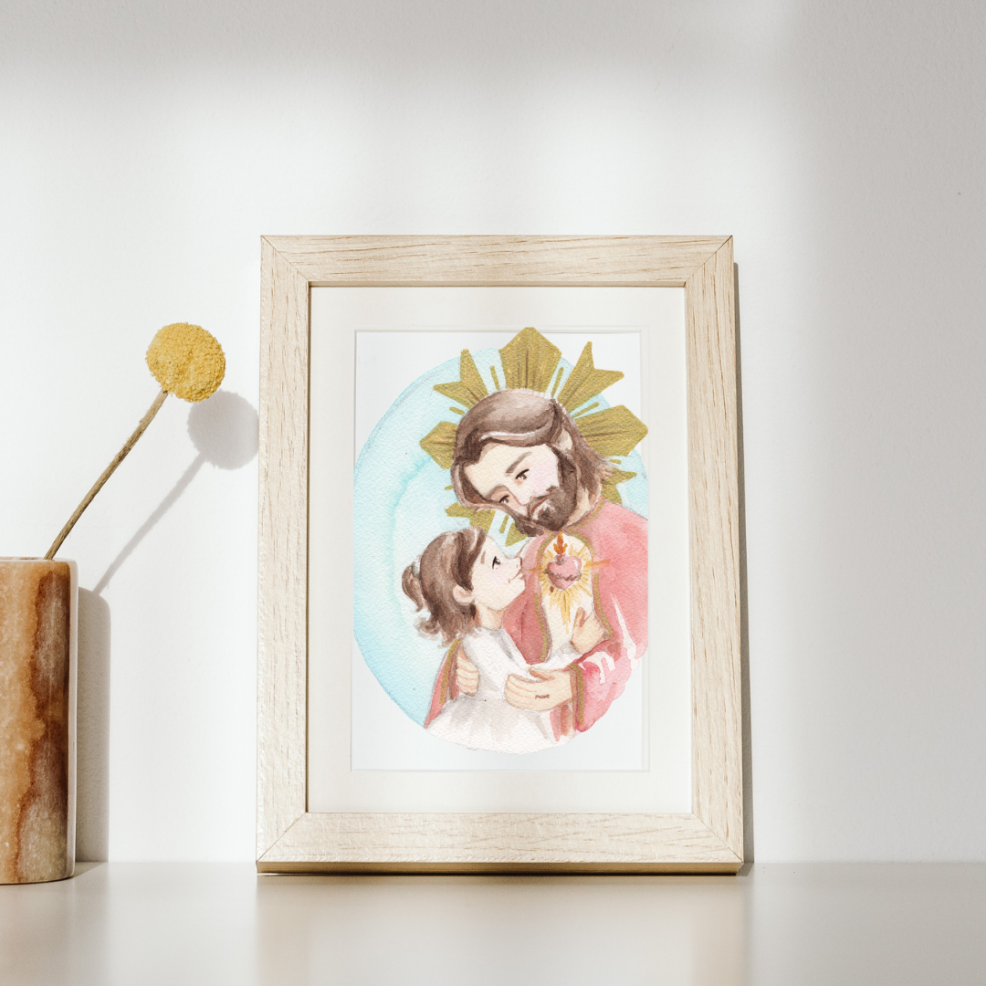 Lámina Sagrado Corazón de Jesús Mirándome  - Print