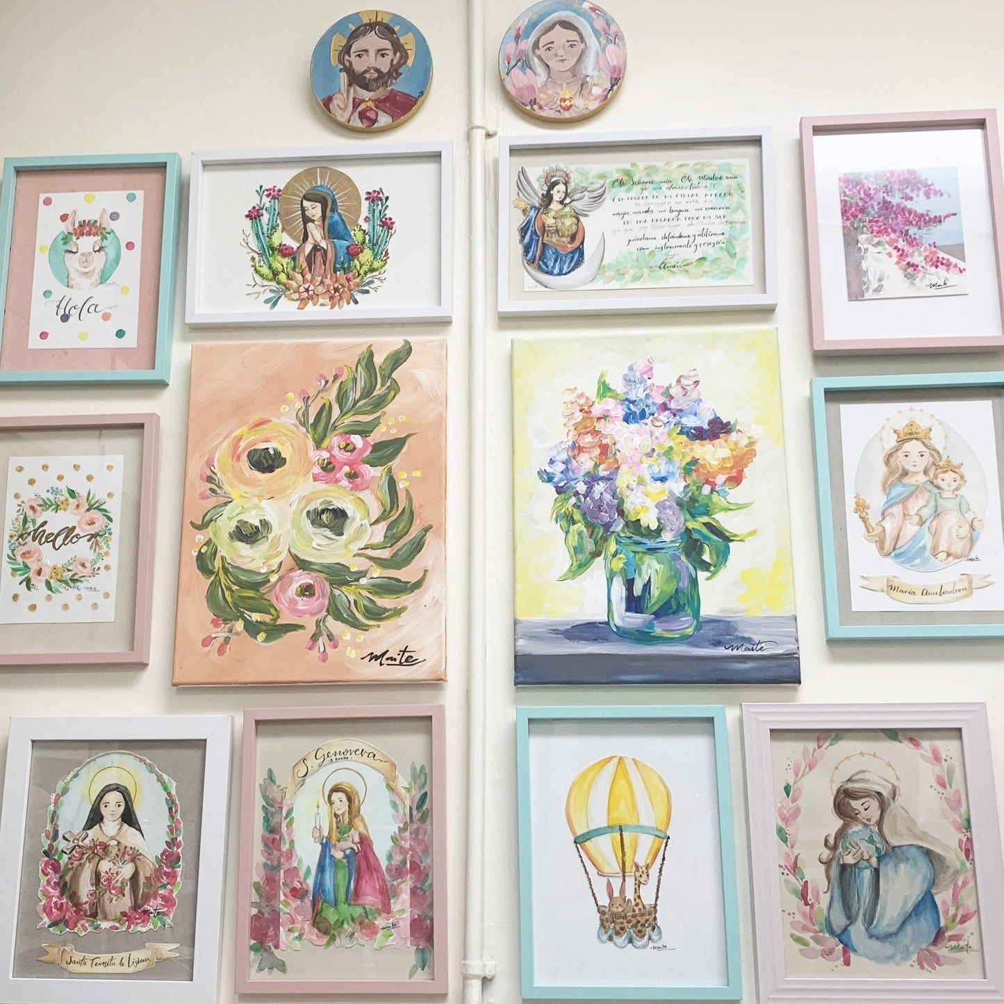 Lámina San José, La Virgen María y mis niños  - Print