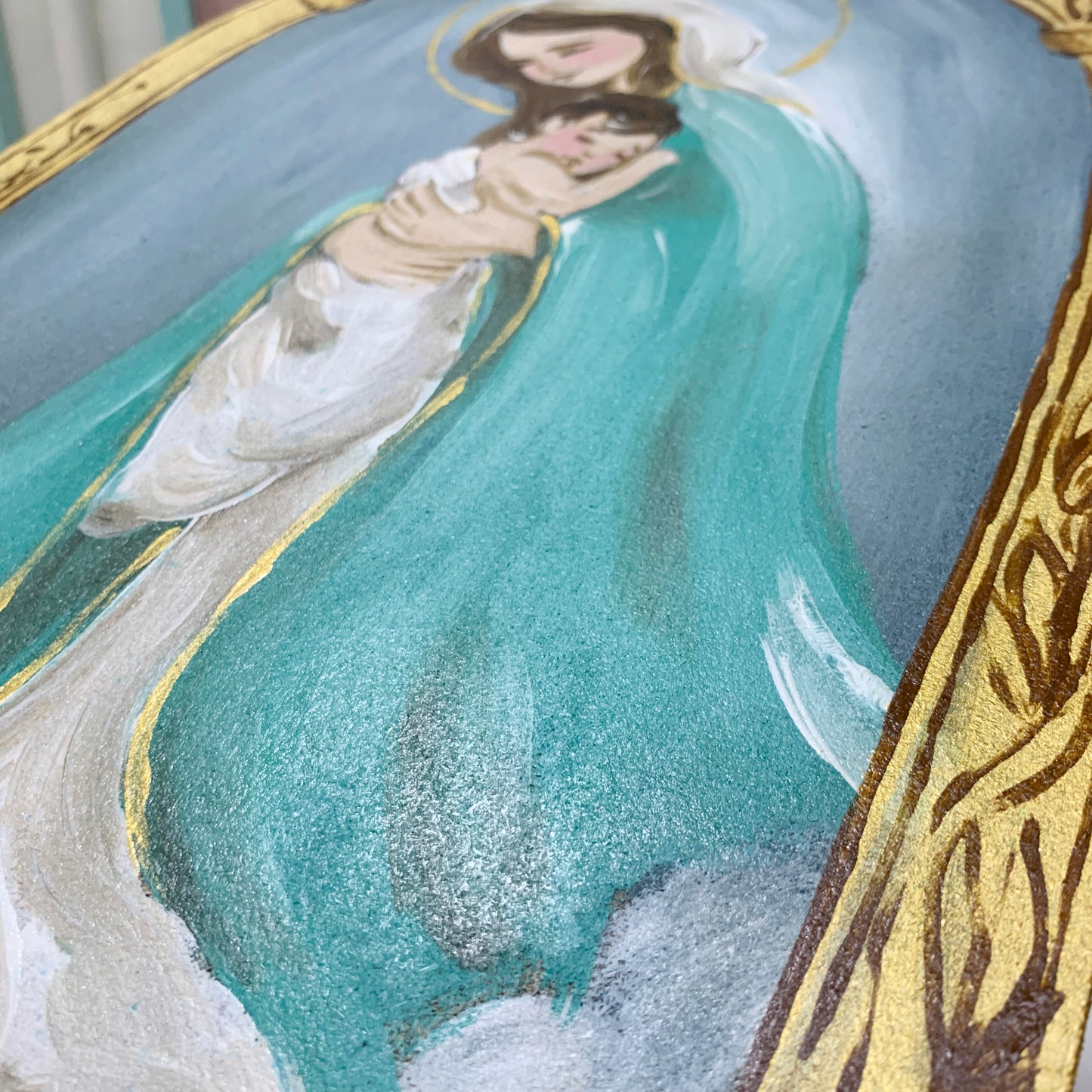 Virgen de La Alegría Aplique de Pared - Maria Mirame
