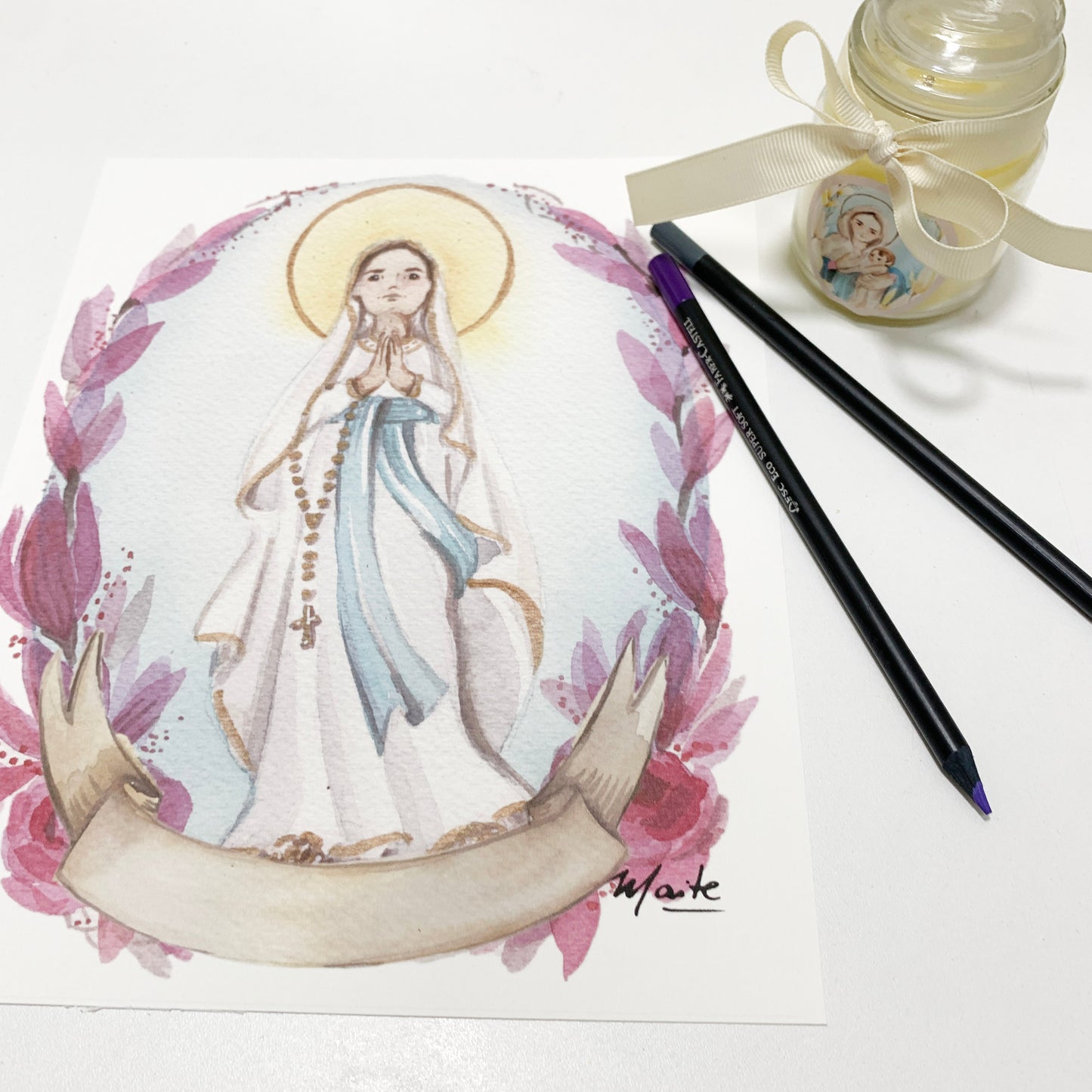 Lámina de Virgen de Lourdes - Print