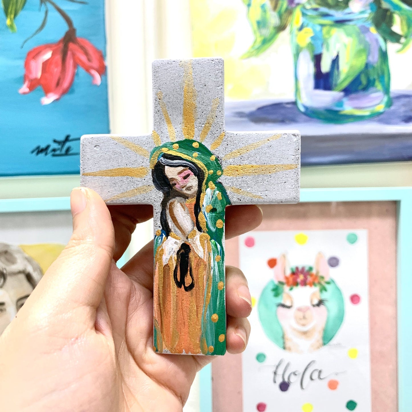 Cruz de Concreto- Virgen de Guadalupe - Maite By Meraki