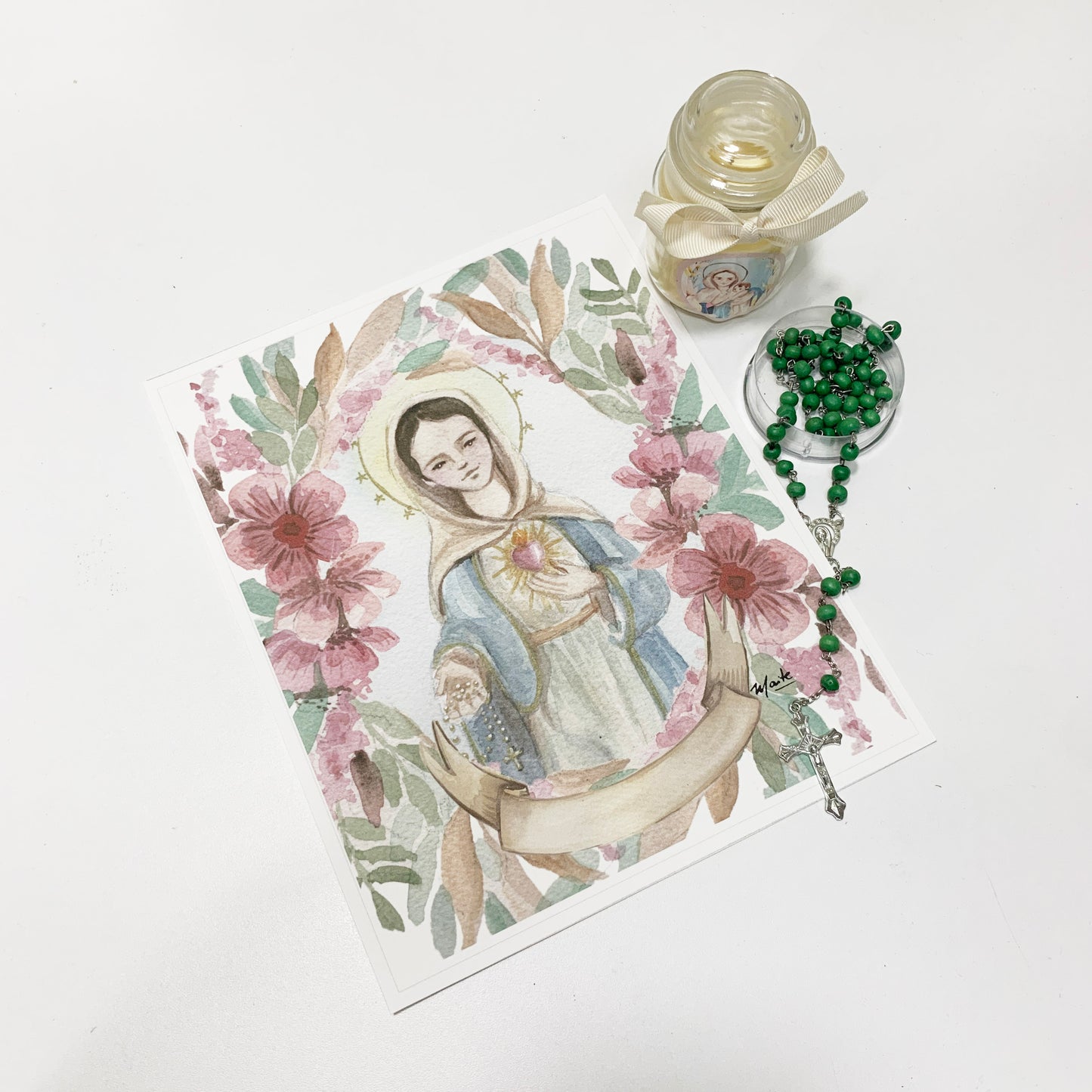 Lámina de Nuestra Señora de la Llama de Amor - Print - Maria Mírame