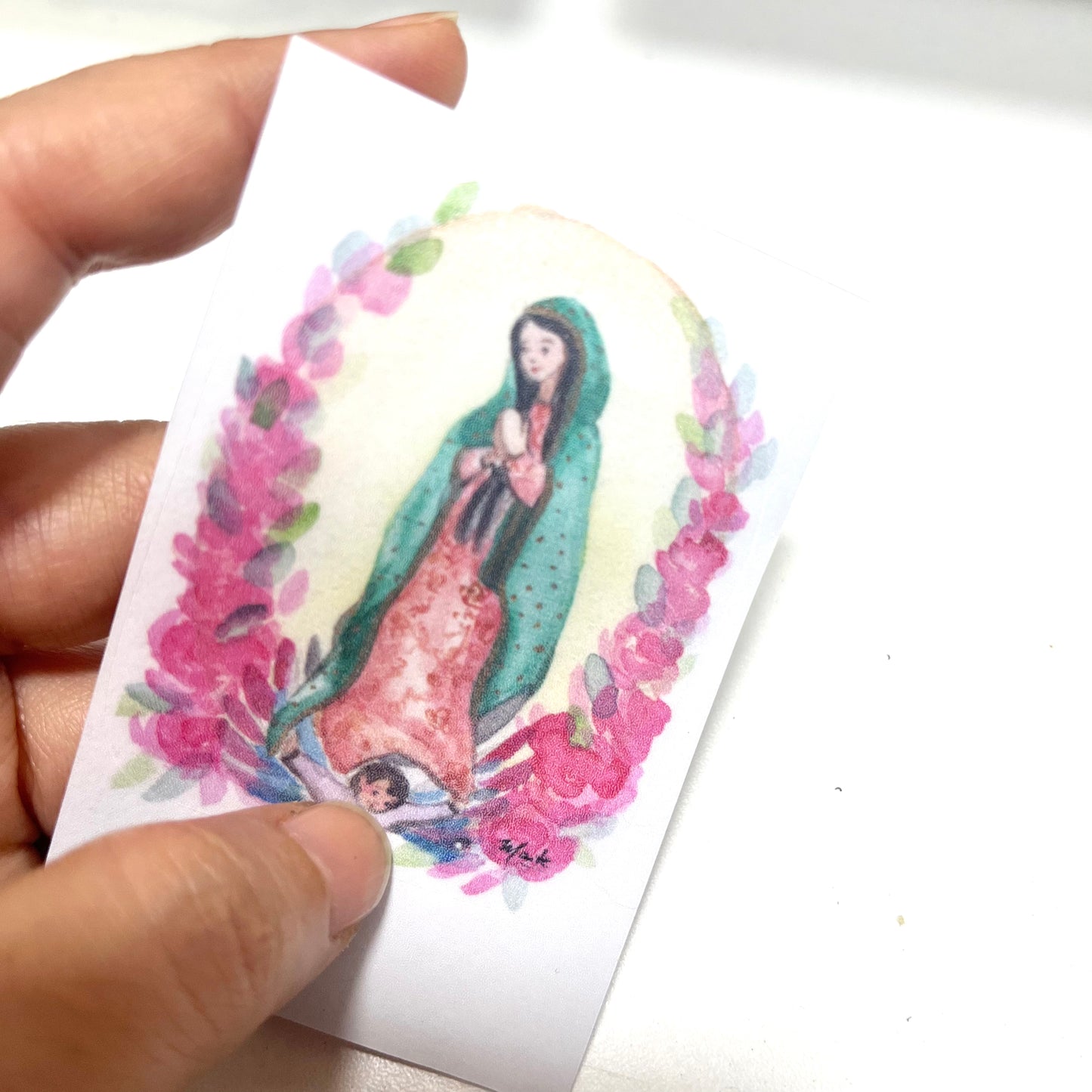 Virgen de Guadalupe - Set de 5 Stickers de Vinil Transparente