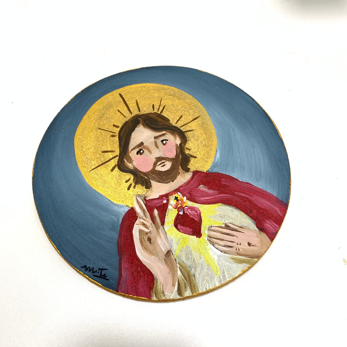 Sagrado Corazón de Jesús - Aplique de Pared Redondo